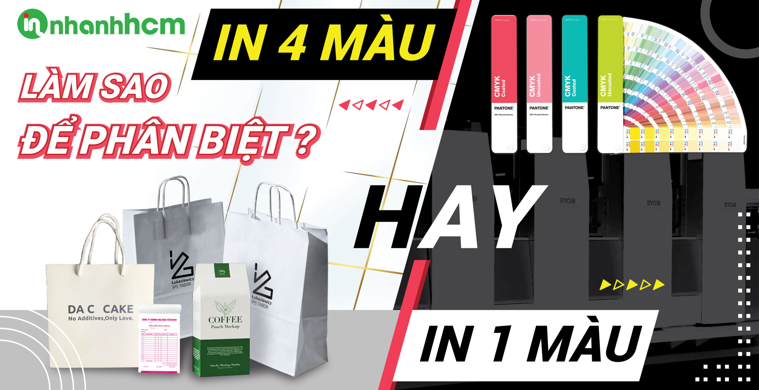 In 1 màu, in nhiều màu, in 4 màu trong in ấn