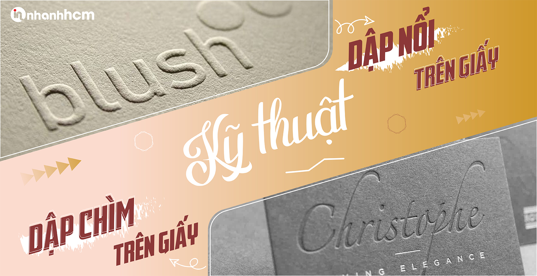 Kỹ thuật dập nổi và dập chìm trên giấy